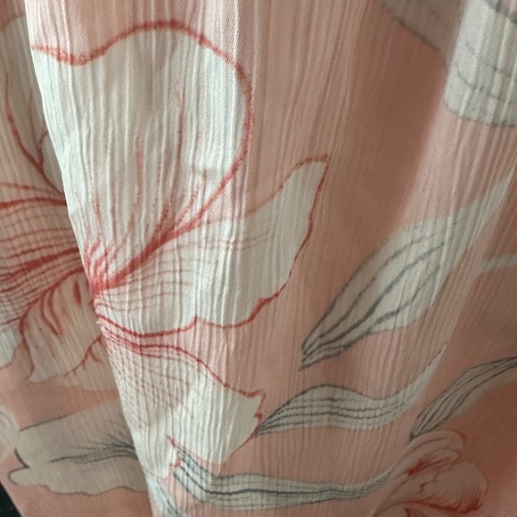 NWT RYEGRASS Women's Dress Peach Floral Sleeveless High Neck Smocked Waist SZ M - Picture 9 of 14